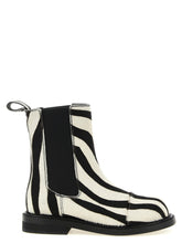 Moschino Zebra Pony Ankle Boots White/black