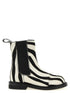 Moschino Zebra Pony Ankle Boots White/black
