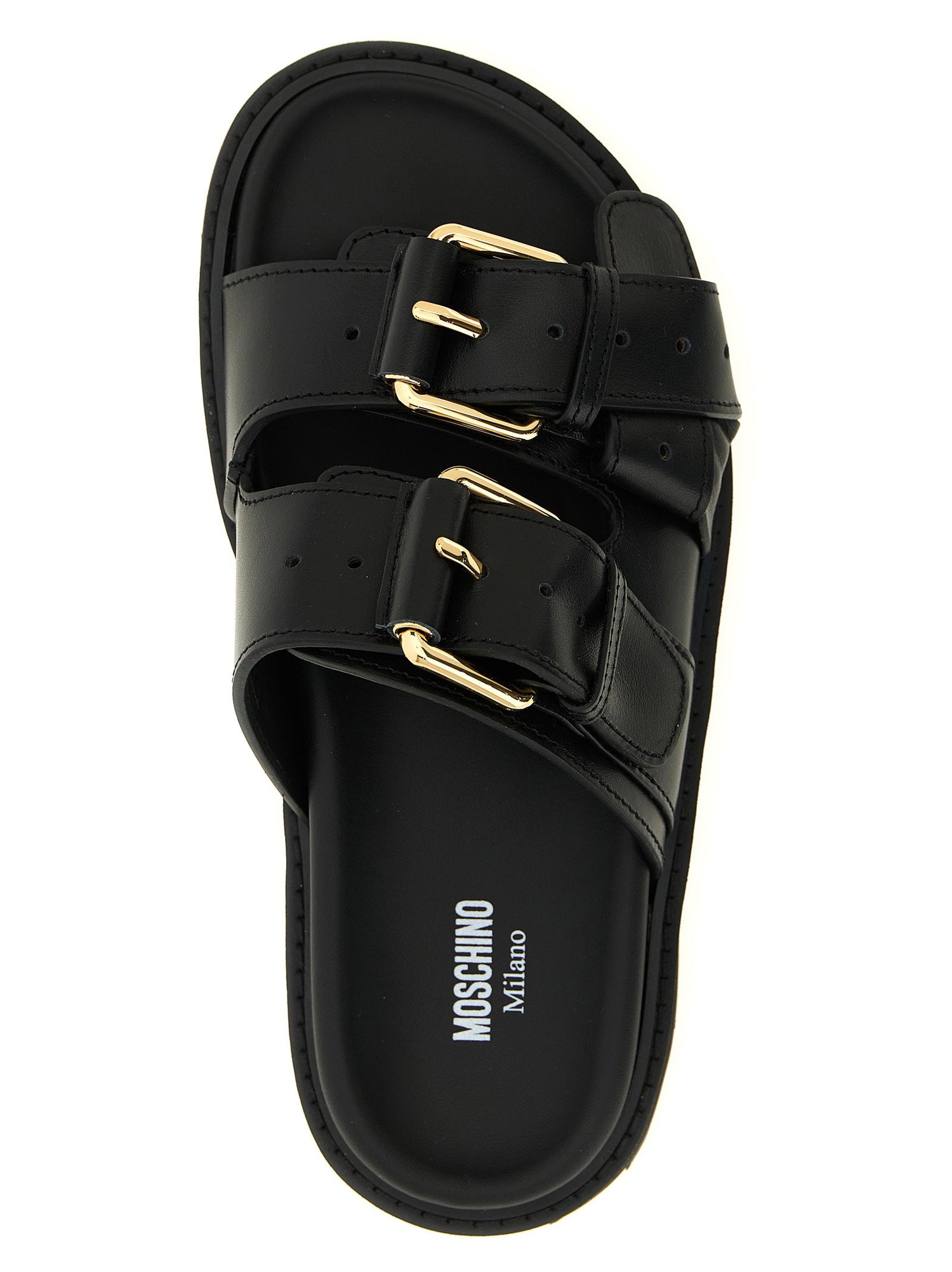 Moschino Double Strap Sandals Black