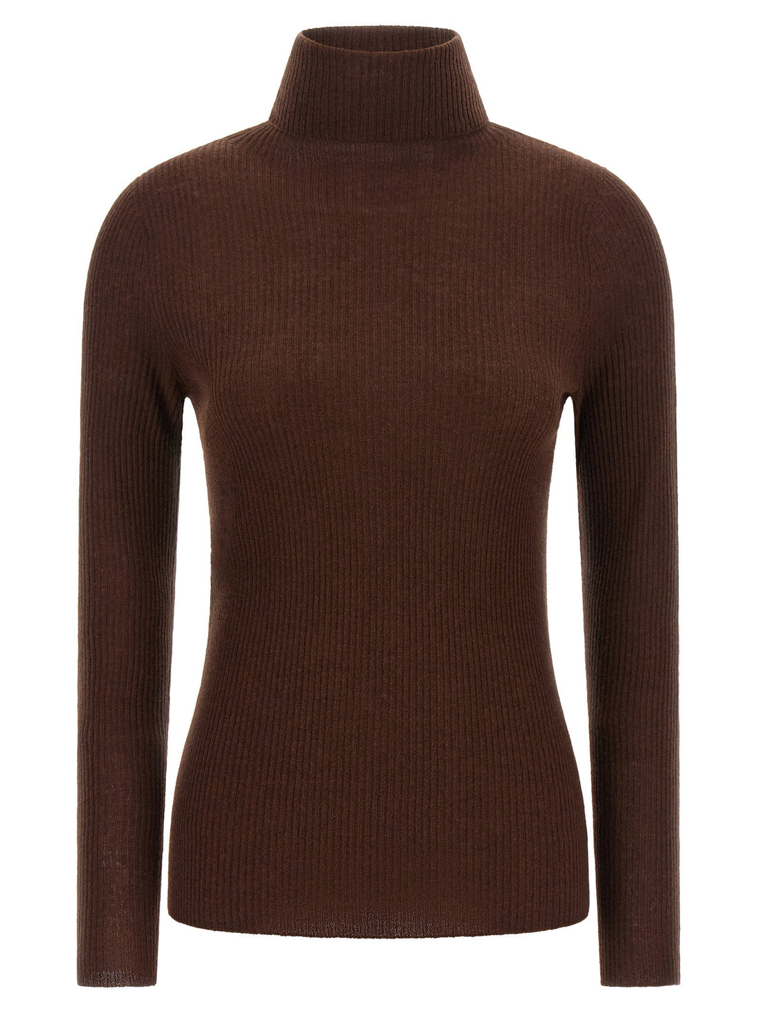 Fabiana Filippi Ribbed Turtleneck Sweater Brown