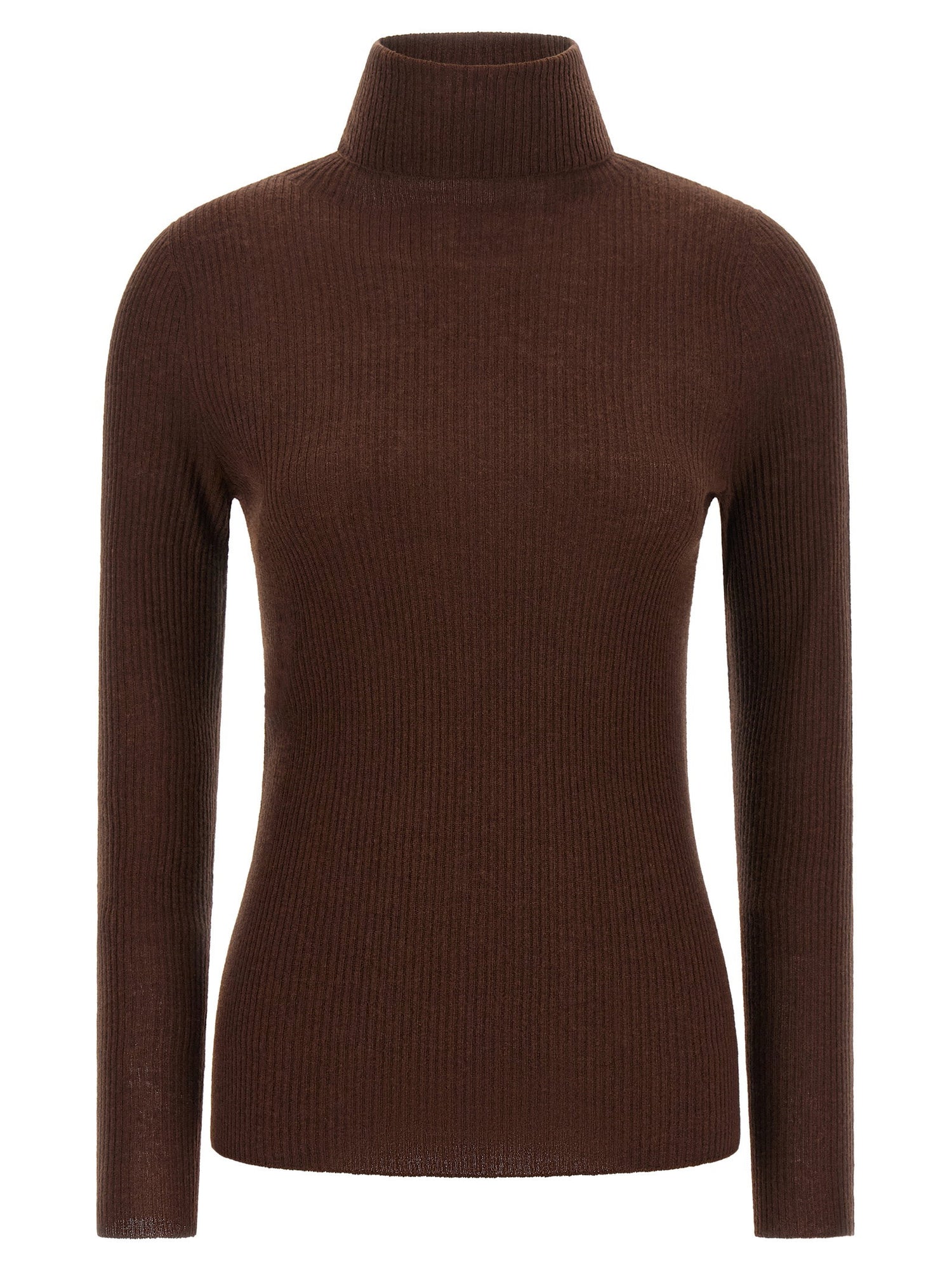 Fabiana Filippi Ribbed Turtleneck Sweater Brown