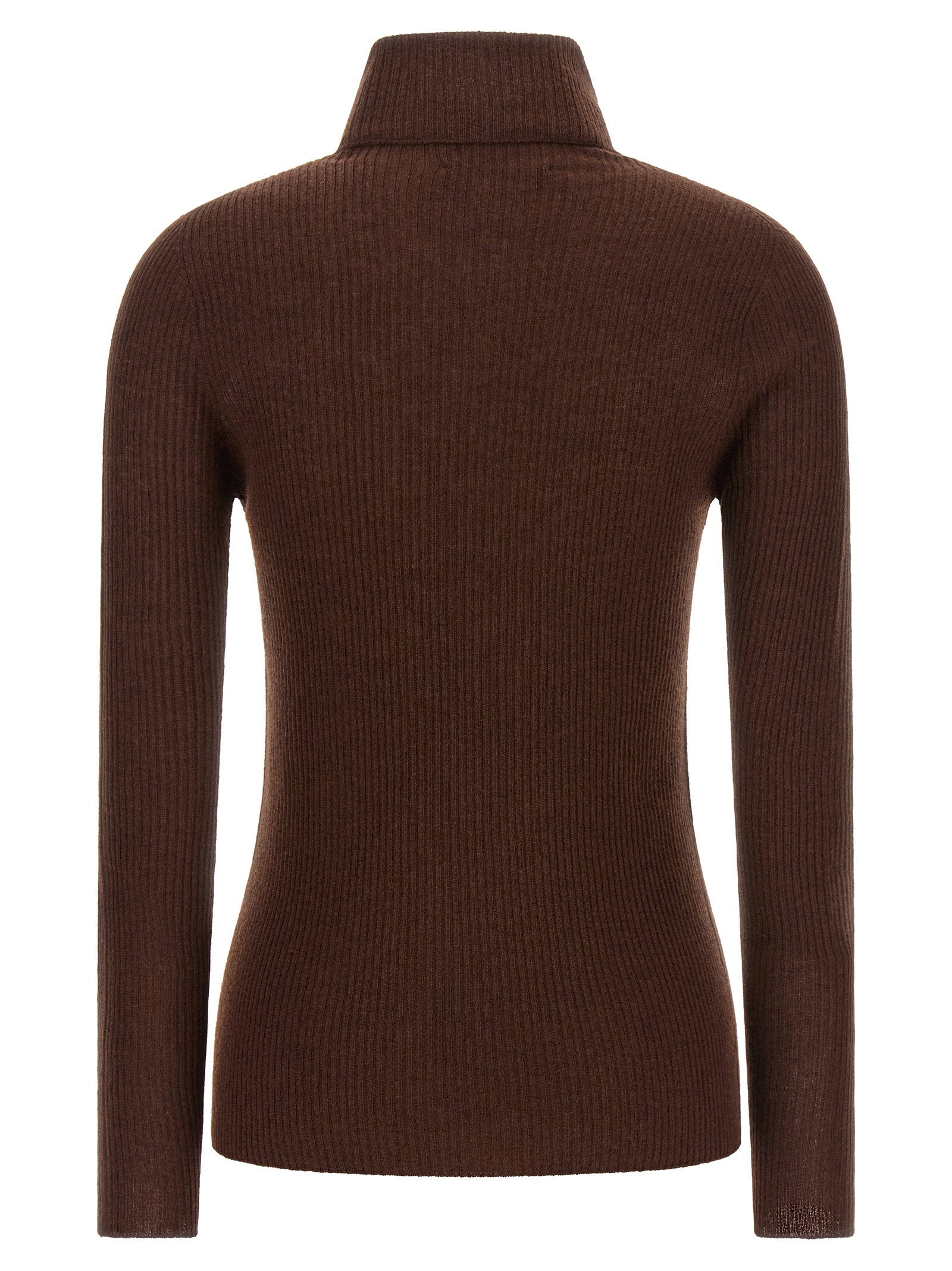 Fabiana Filippi Ribbed Turtleneck Sweater Brown