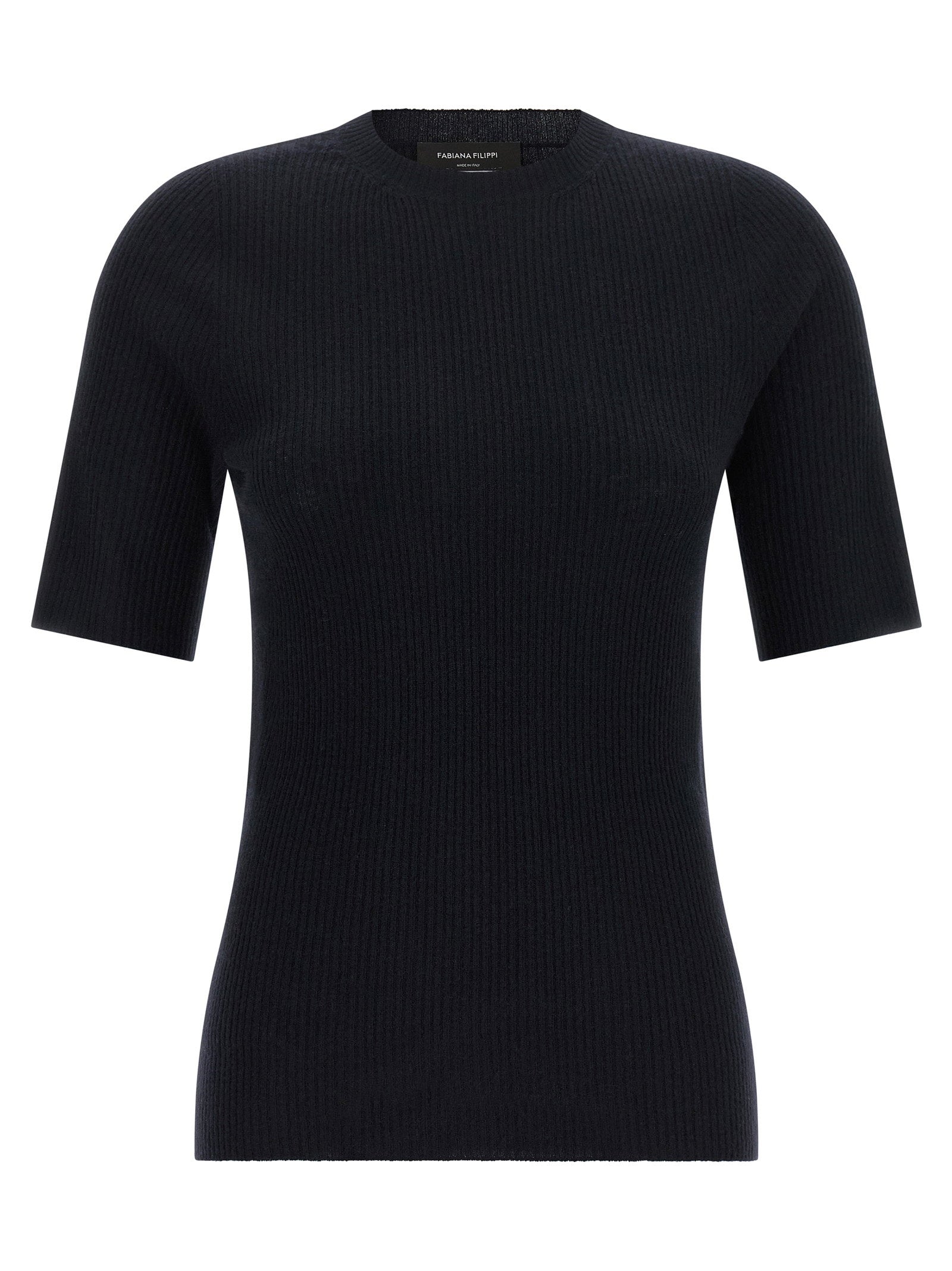 Fabiana Filippi Ribbed Knit T-shirt Blue