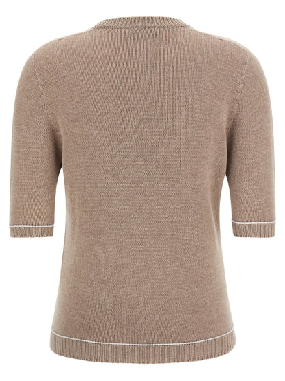 Fabiana Filippi Gauze Platinum Sweater Beige