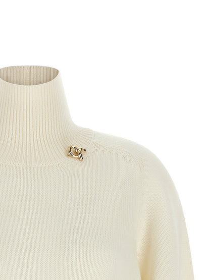 Fabiana Filippi Knot Pin Sweater White
