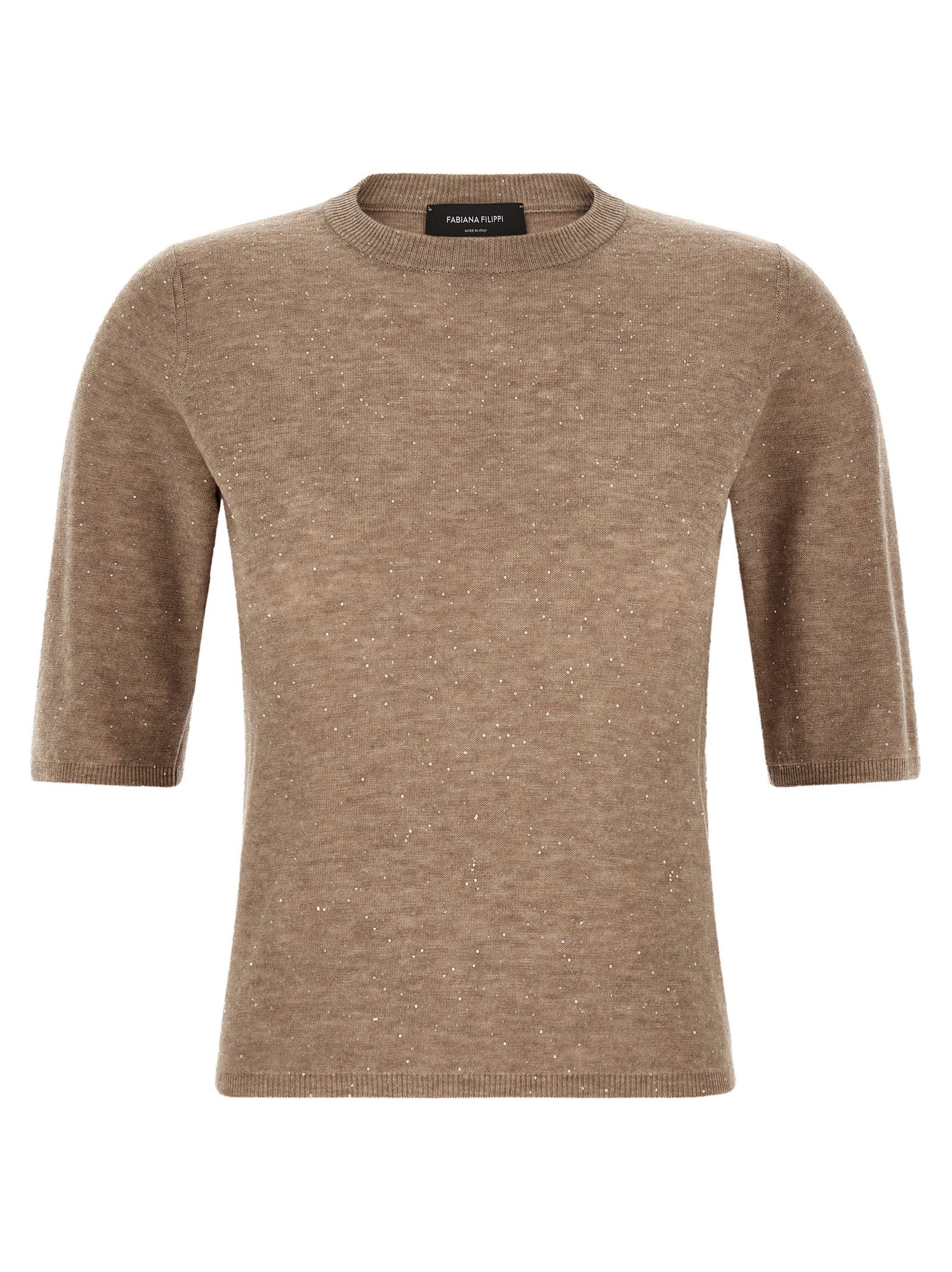 Fabiana Filippi Micro Sequin T-shirt Beige