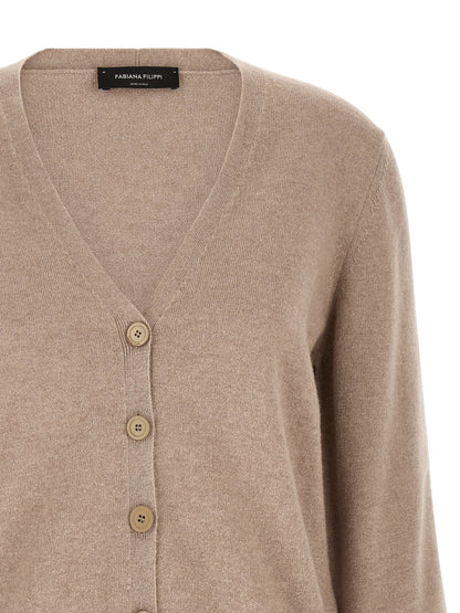 Fabiana Filippi Filo Diamante Cardigan Beige