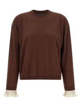 Fabiana Filippi Pleated Cuffs Sweater Brown