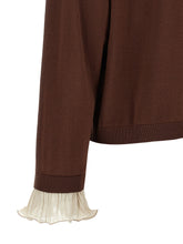 Fabiana Filippi Pleated Cuffs Sweater Brown