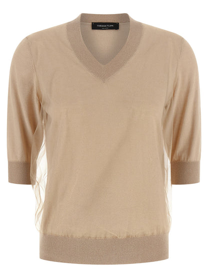 Fabiana Filippi Double Layer Sweater Beige