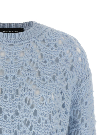 Fabiana Filippi Openwork Sweater Light blue