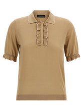 Fabiana Filippi Cotton Silk Polo Shirt Beige