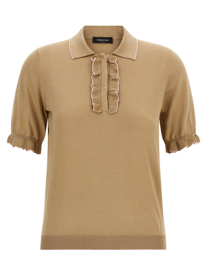 Fabiana Filippi Cotton Silk Polo Shirt Beige