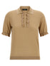 Fabiana Filippi Cotton Silk Polo Shirt Beige