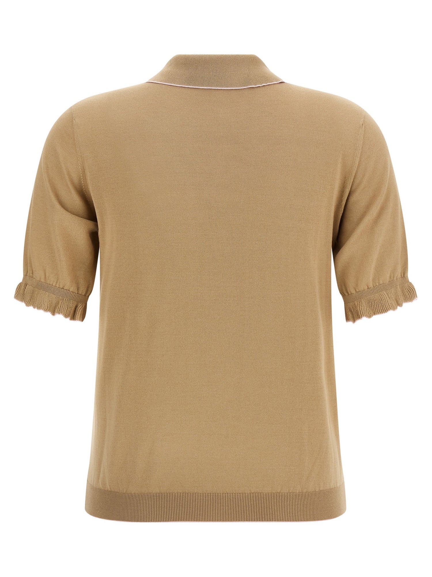 Fabiana Filippi Cotton Silk Polo Shirt Beige
