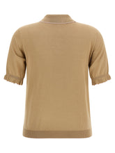 Fabiana Filippi Cotton Silk Polo Shirt Beige