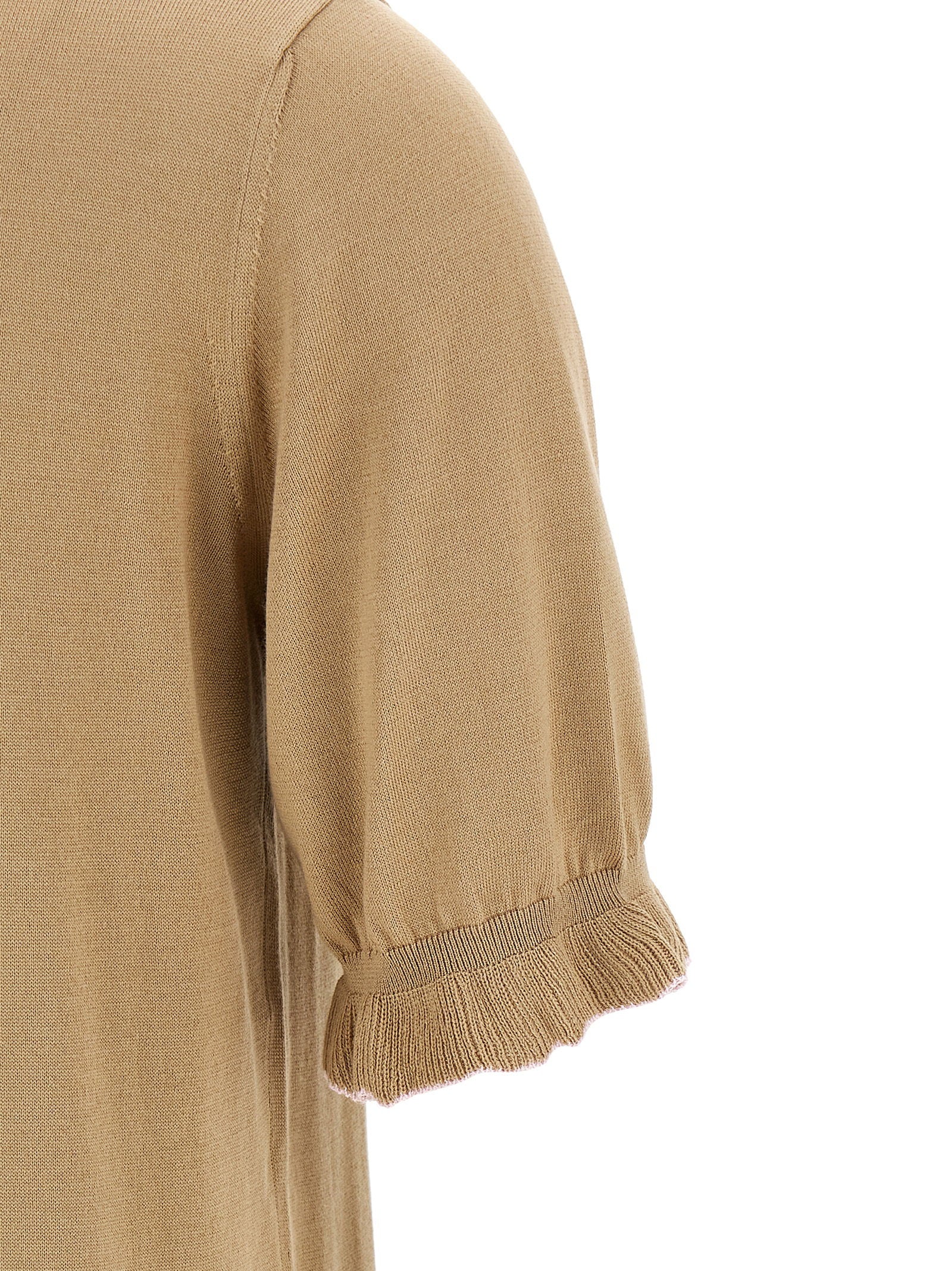 Fabiana Filippi Cotton Silk Polo Shirt Beige
