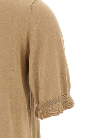 Fabiana Filippi Cotton Silk Polo Shirt Beige