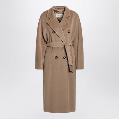Max Mara 101801 Icon Double-Breasted Camel Wool and Cashmere Coat Beige