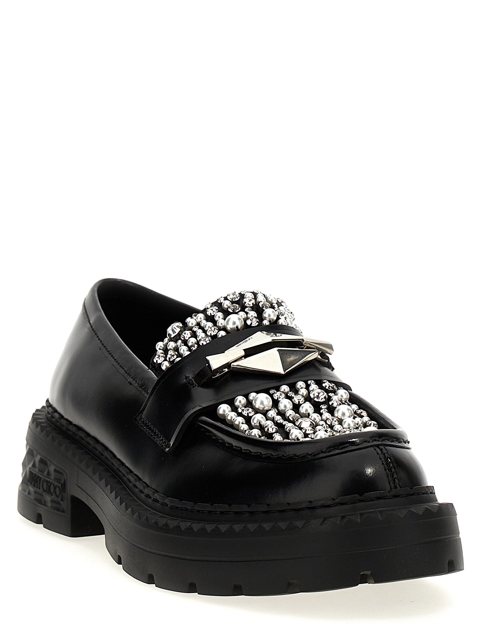Jimmy Choo Marlow Diamond Loafers Black
