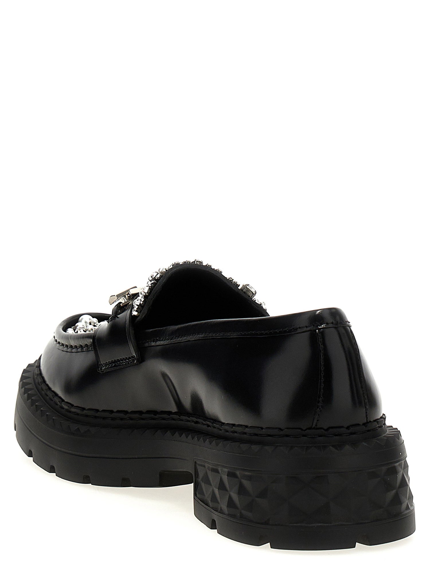 Jimmy Choo Marlow Diamond Loafers Black
