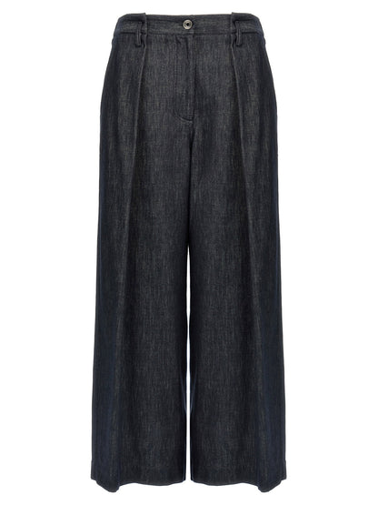 Brunello Cucinelli A-line Pleated Pants Blue