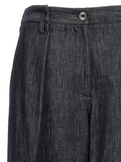 Brunello Cucinelli A-line Pleated Pants Blue