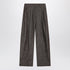 Brunello Cucinelli Wide-Leg Cotton Blend Trousers Brown