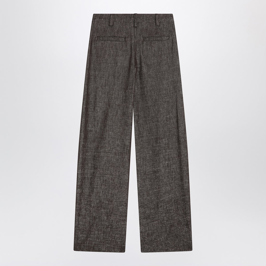 Brunello Cucinelli Wide-Leg Cotton Blend Trousers Brown
