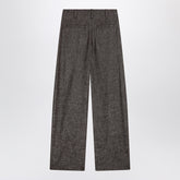 Brunello Cucinelli Wide-Leg Cotton Blend Trousers Brown