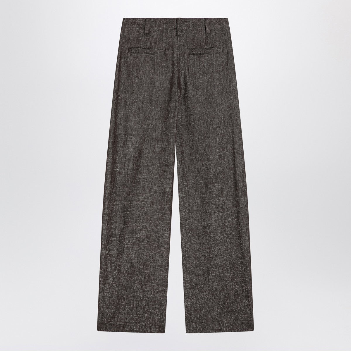 Brunello Cucinelli Wide-Leg Cotton Blend Trousers Brown
