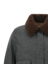 Brunello Cucinelli Shearling Collar Cropped Jacket Gray