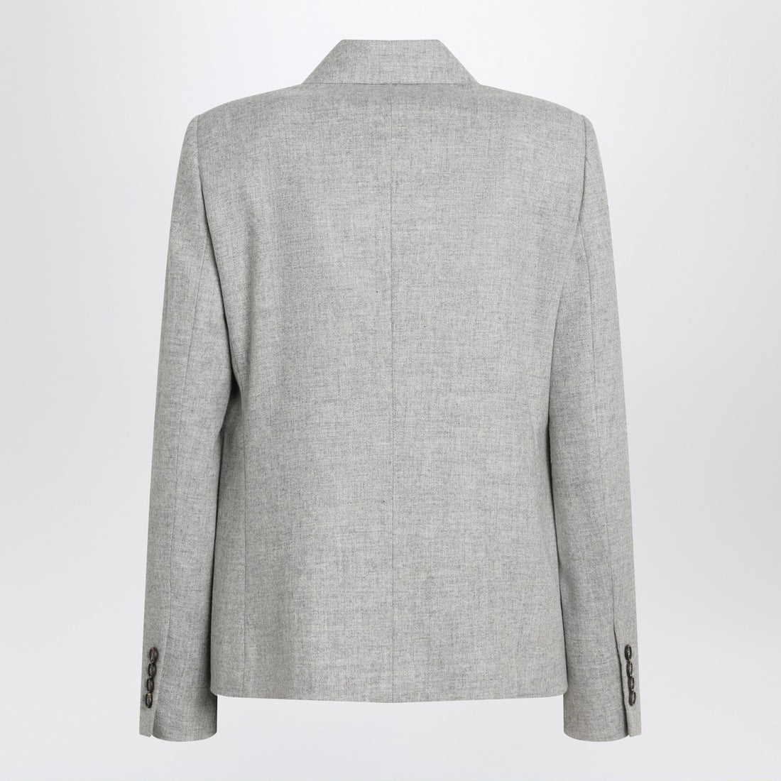 Brunello Cucinelli Grey Double-Breasted Virgin Wool and Cashmere Jacket Grey