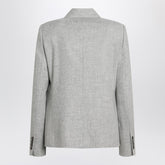 Brunello Cucinelli Grey Double-Breasted Virgin Wool and Cashmere Jacket Grey