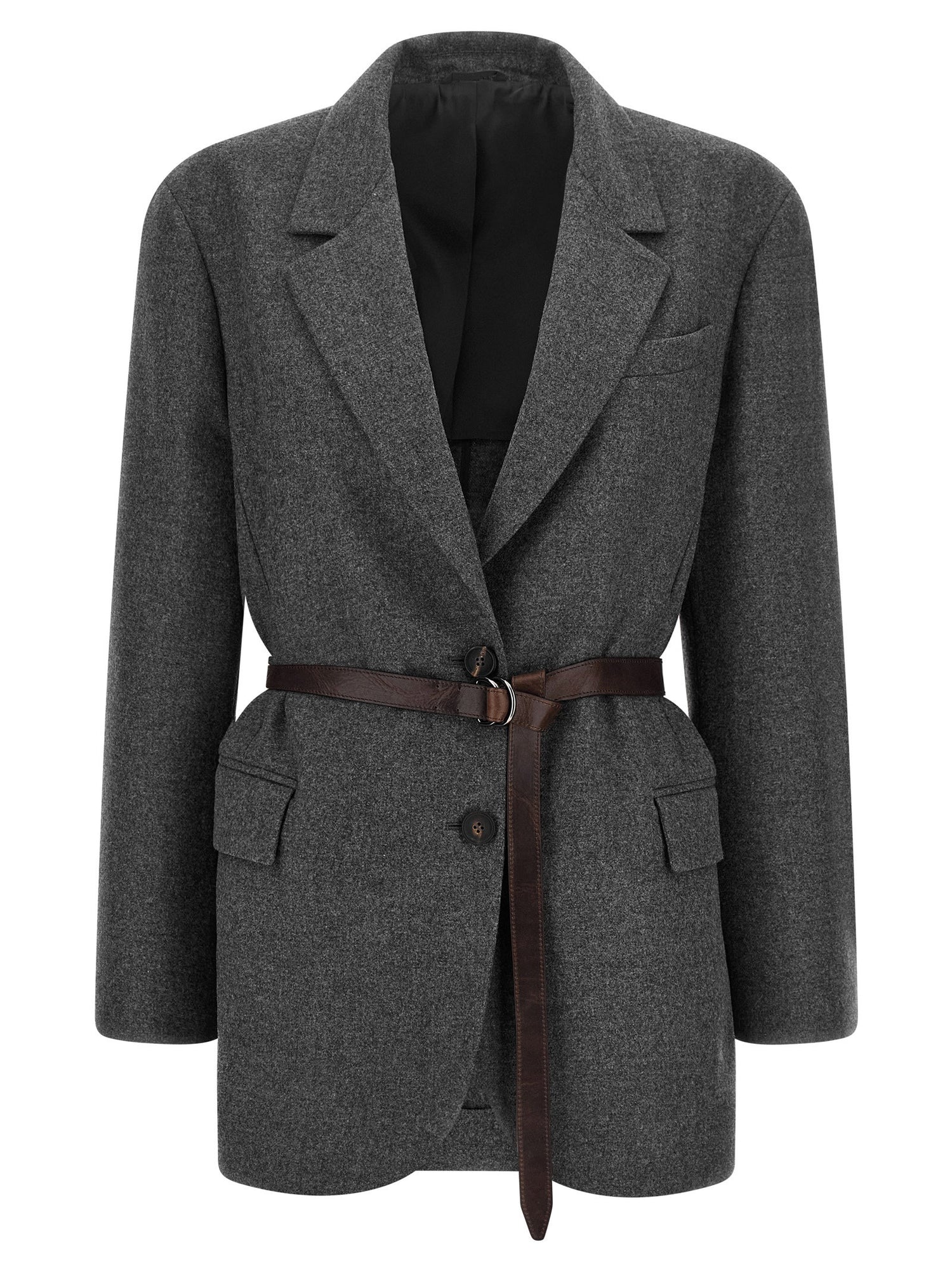 Brunello Cucinelli Single-breasted Blazer Gray