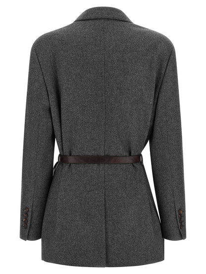 Brunello Cucinelli Single-breasted Blazer Gray