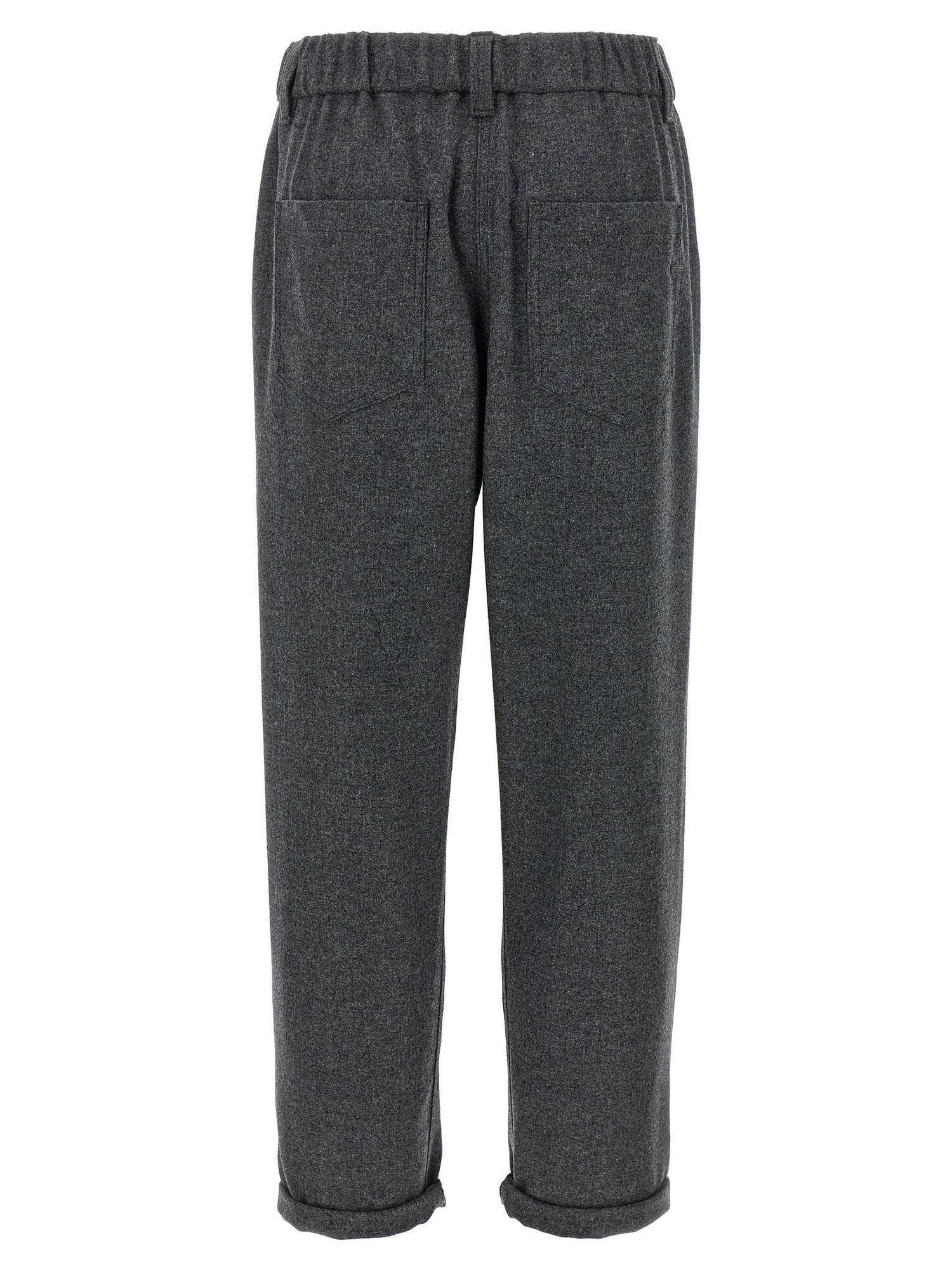Brunello Cucinelli Wool And Cashmere Pants Gray