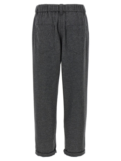Brunello Cucinelli Wool And Cashmere Pants Gray