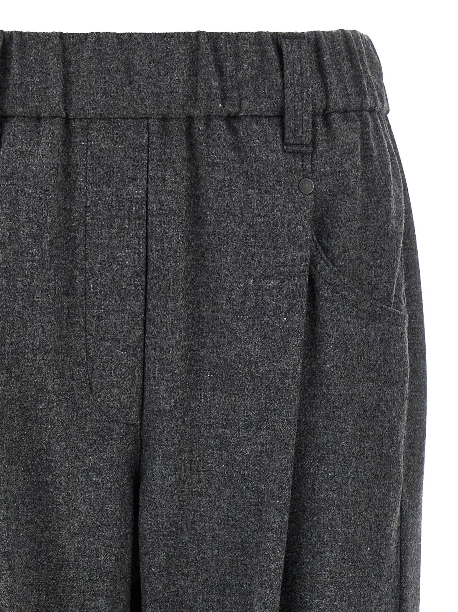 Brunello Cucinelli Wool And Cashmere Pants Gray