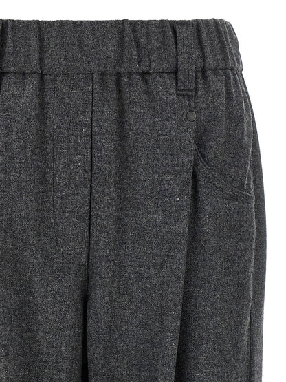 Brunello Cucinelli Wool And Cashmere Pants Gray