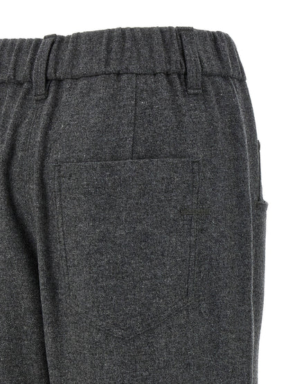 Brunello Cucinelli Wool And Cashmere Pants Gray