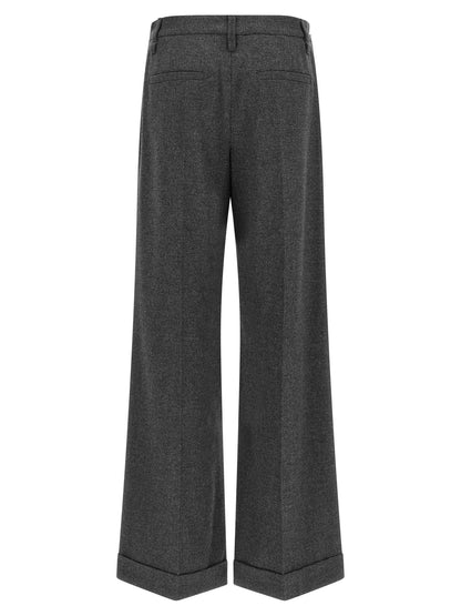 Brunello Cucinelli Wool And Cashmere Pants Gray