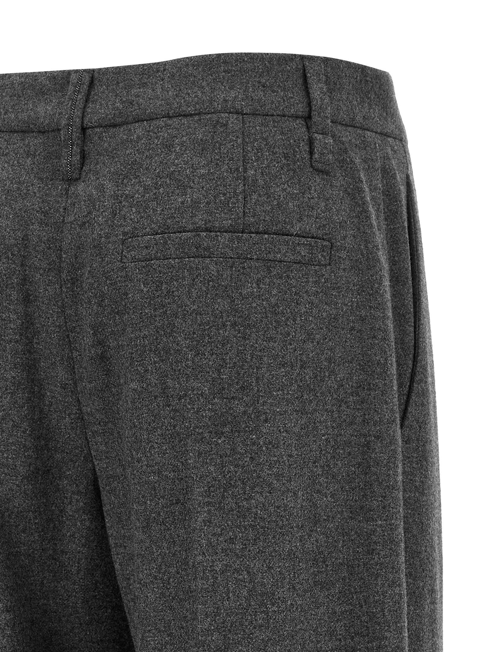 Brunello Cucinelli Wool And Cashmere Pants Gray