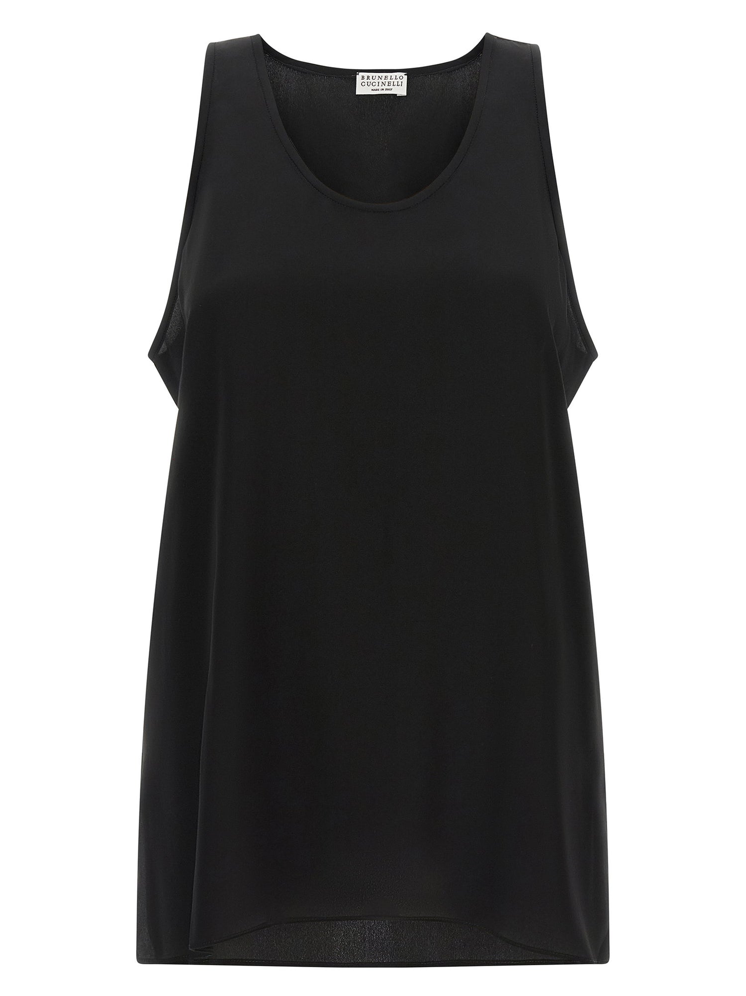 Brunello Cucinelli Monile Silk Top Black
