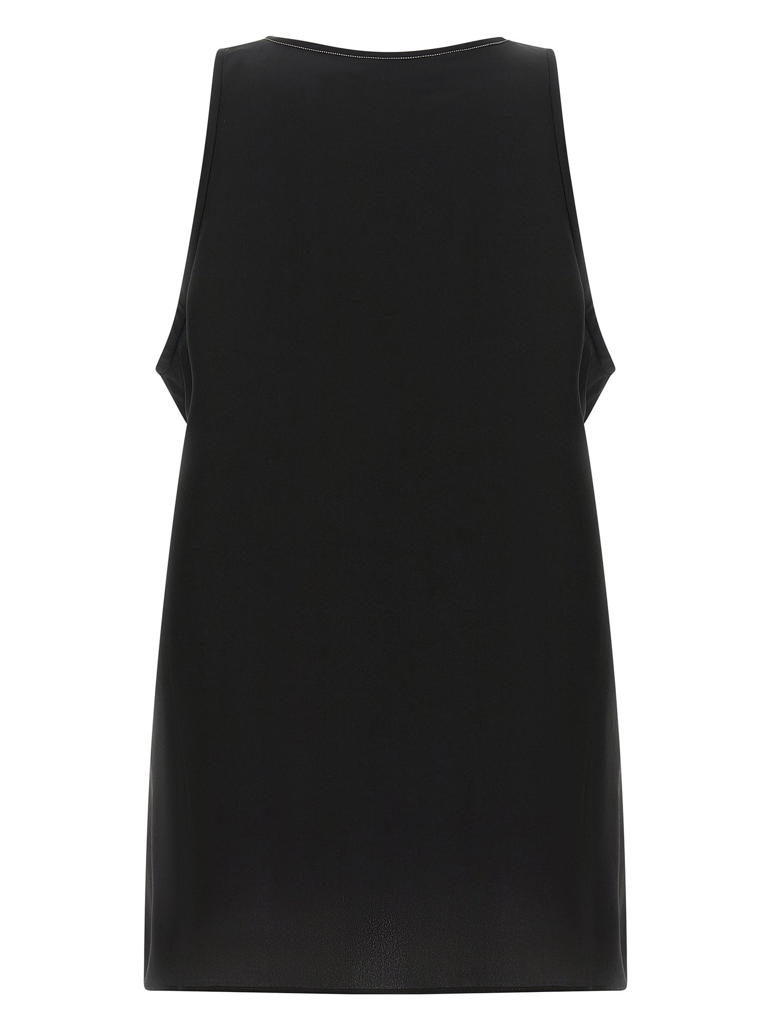 Brunello Cucinelli Monile Silk Top Black