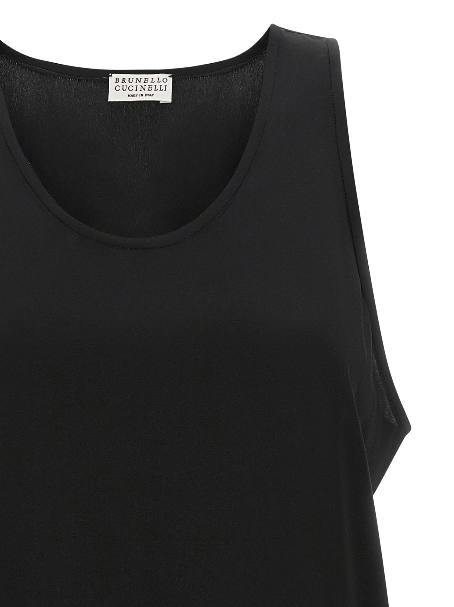 Brunello Cucinelli Monile Silk Top Black