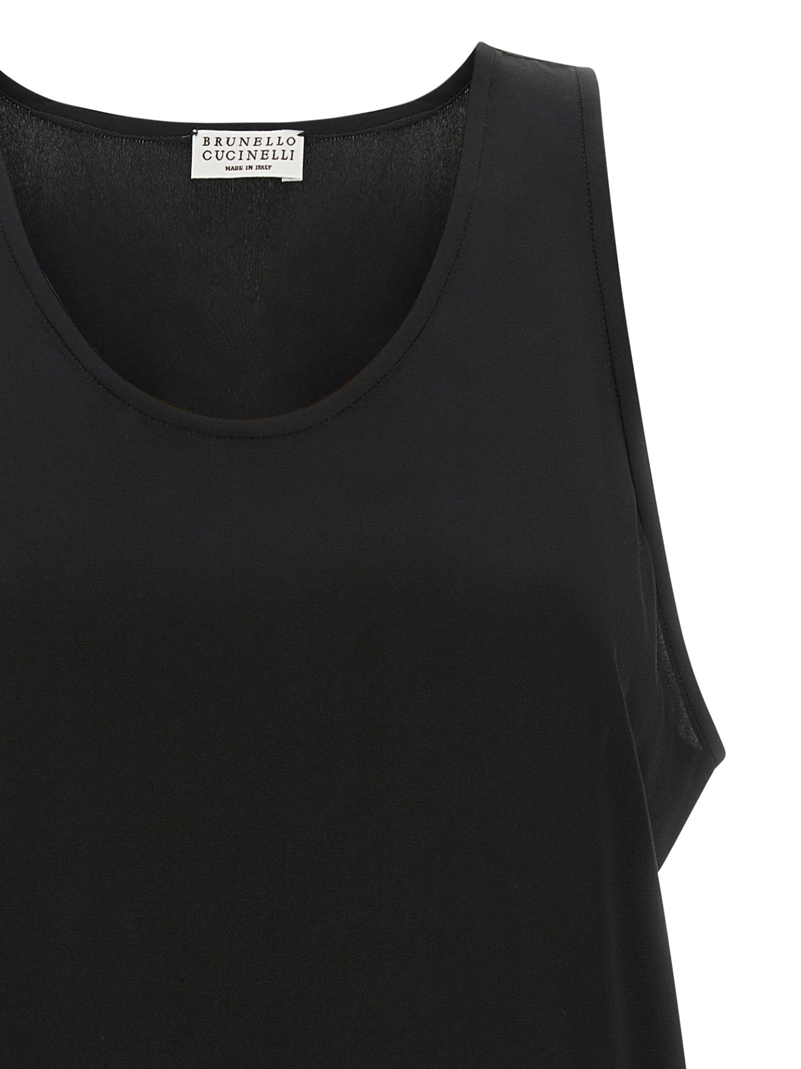 Brunello Cucinelli Monile Silk Top Black