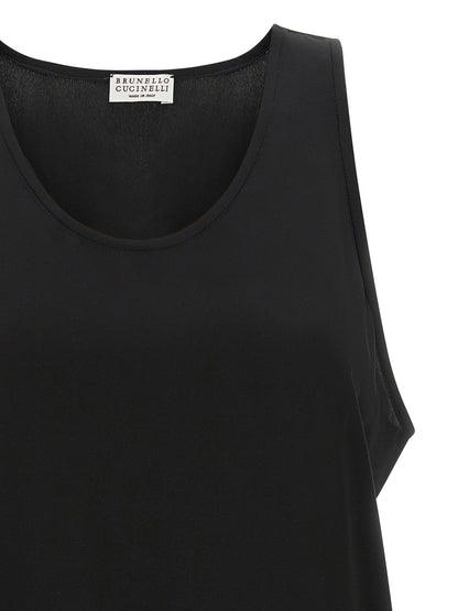 Brunello Cucinelli Monile Silk Top Black