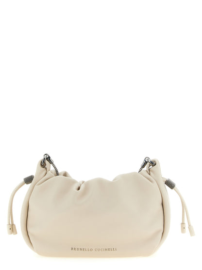Brunello Cucinelli Bucket Mellow Mini Crossbody Bag White