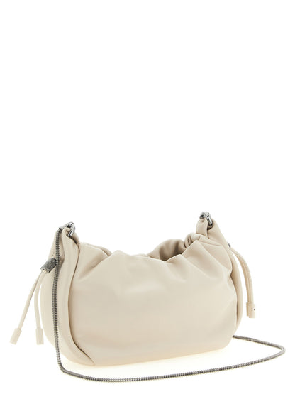 Brunello Cucinelli Bucket Mellow Mini Crossbody Bag White